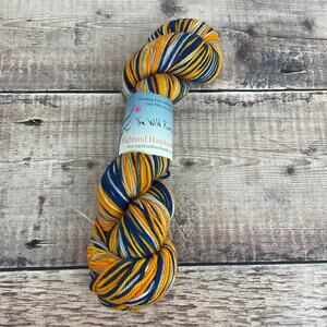 Highland Handmades 100% Superwash Merino Yarn Striped Maple Sock 320 yds